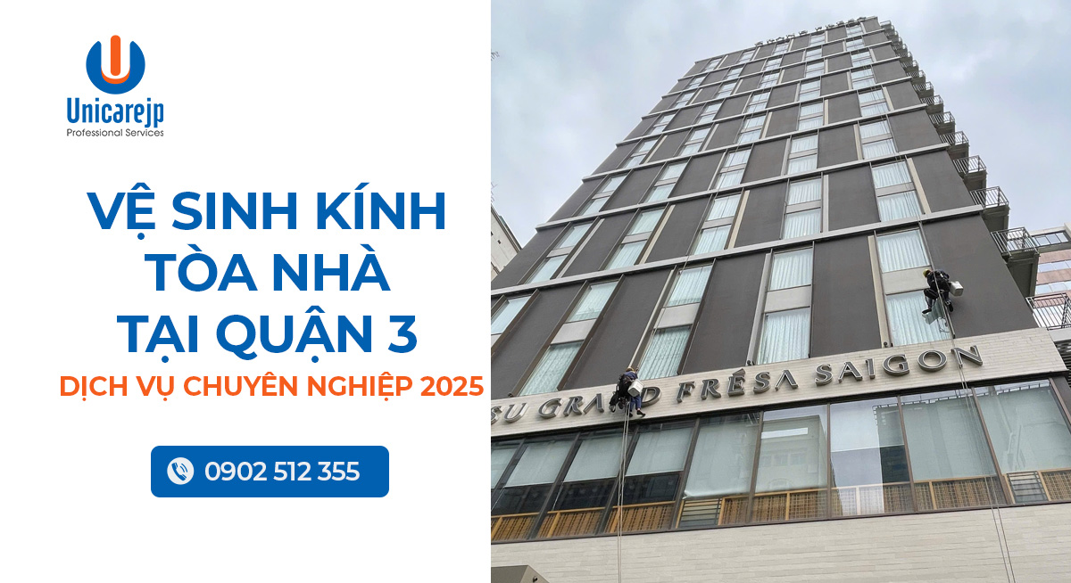 Vệ sinh kính tòa nhà tại quận 3