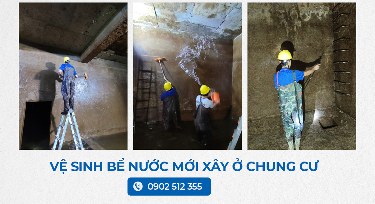 Cách thau rửa bể nước mới xây tại nhà