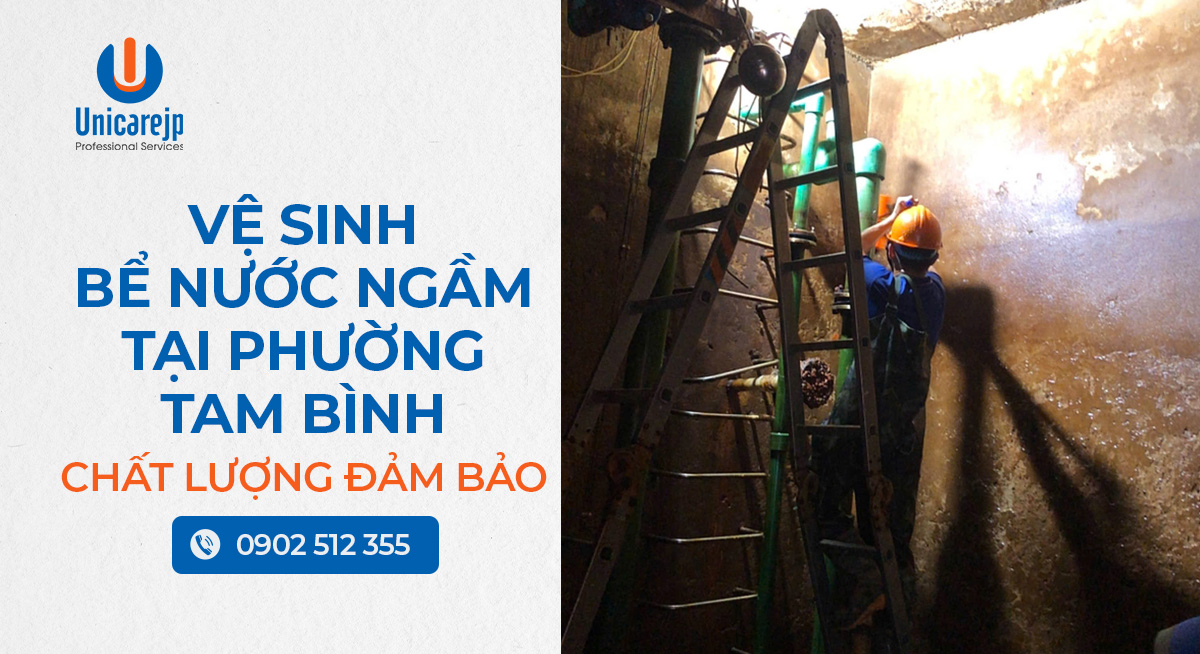 Vệ sinh bể nước ngầm tại phường Tam Bình