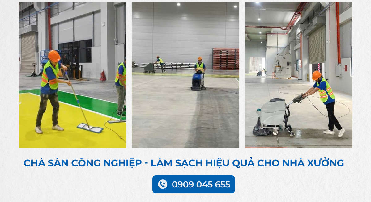 Chà Sàn Công Nghiệp – Làm Sạch Hiệu Quả Cho Nhà Xưởng